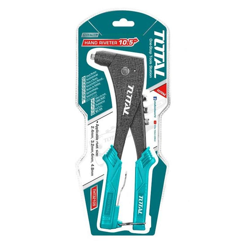 Kìm rút rive xoay 360 độ TOTAL THT32106 Kìm rút đinh tán chuyên dụng từ 2.4-4.8mm chất liệu thép và nhôm - Thinksafe