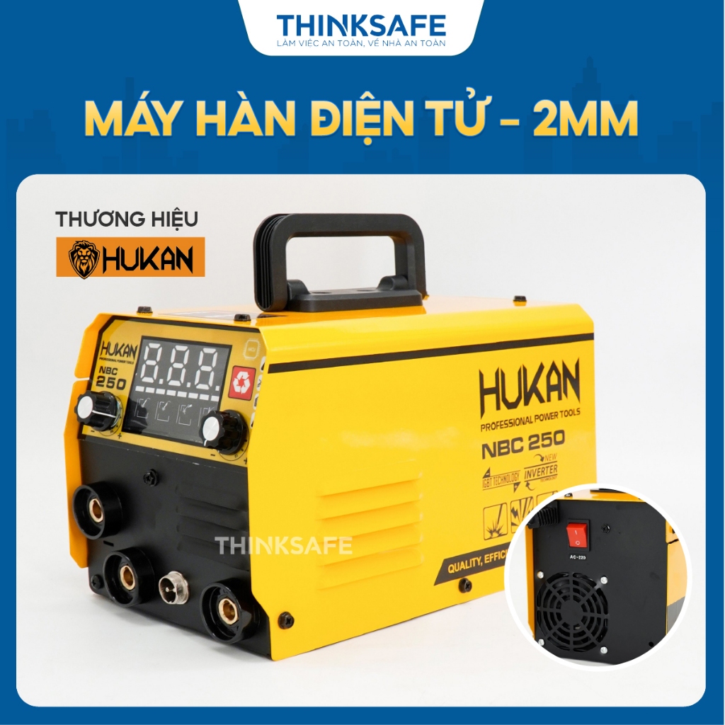 Máy hàn điện tử mig HUKAN MIG-NBC250 hàn que 2.0mm - 4.0mm, Dòng hàn 20-120a