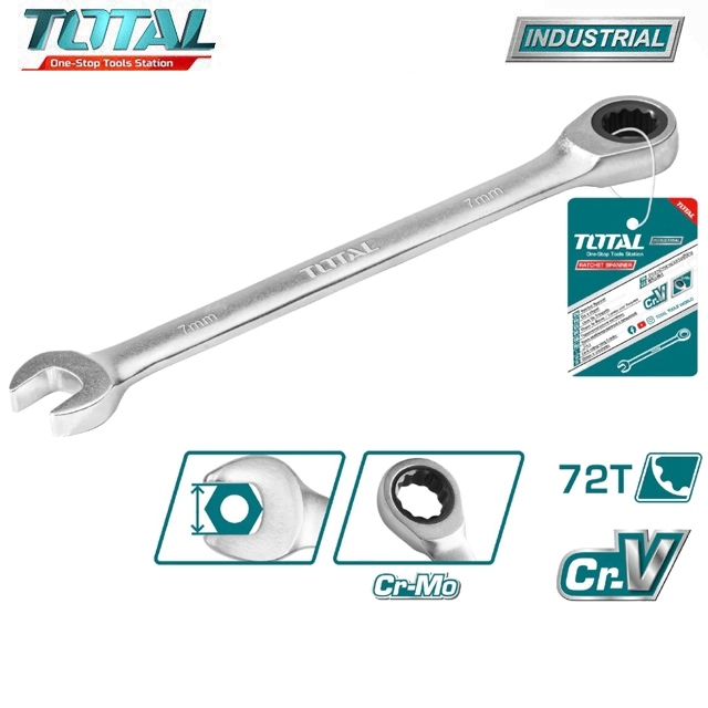 Cờ lê miệng vòng 2 chiều Total, chiều dài cơ lê cầm tay 125mm - 335mm, cờ lê lực cầm tay phân phối chính hãng - Thinksaf