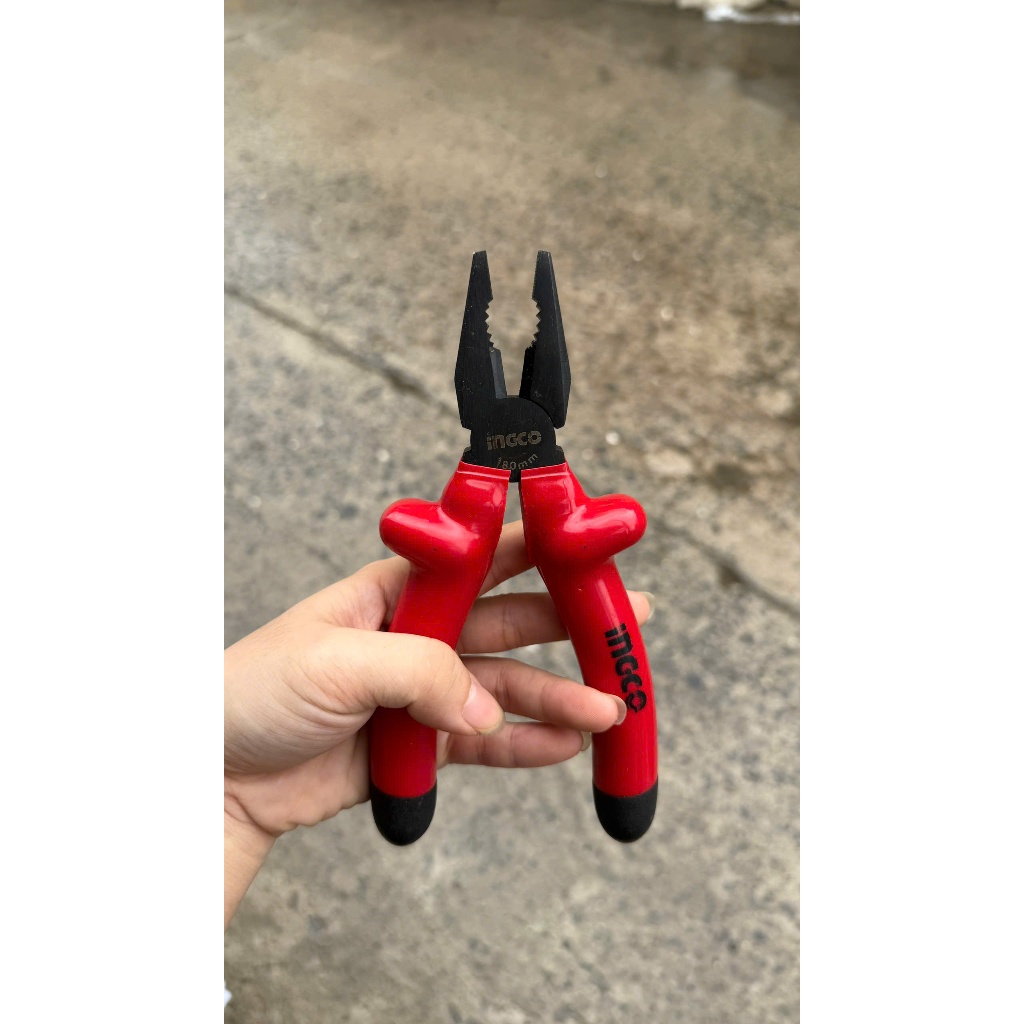 Kìm răng cách điện INGCO HICP01180 7 inch 8 inch - Tay cầm bọc nhựa chuyên dụng, cách điện 1000V - Thinksafe