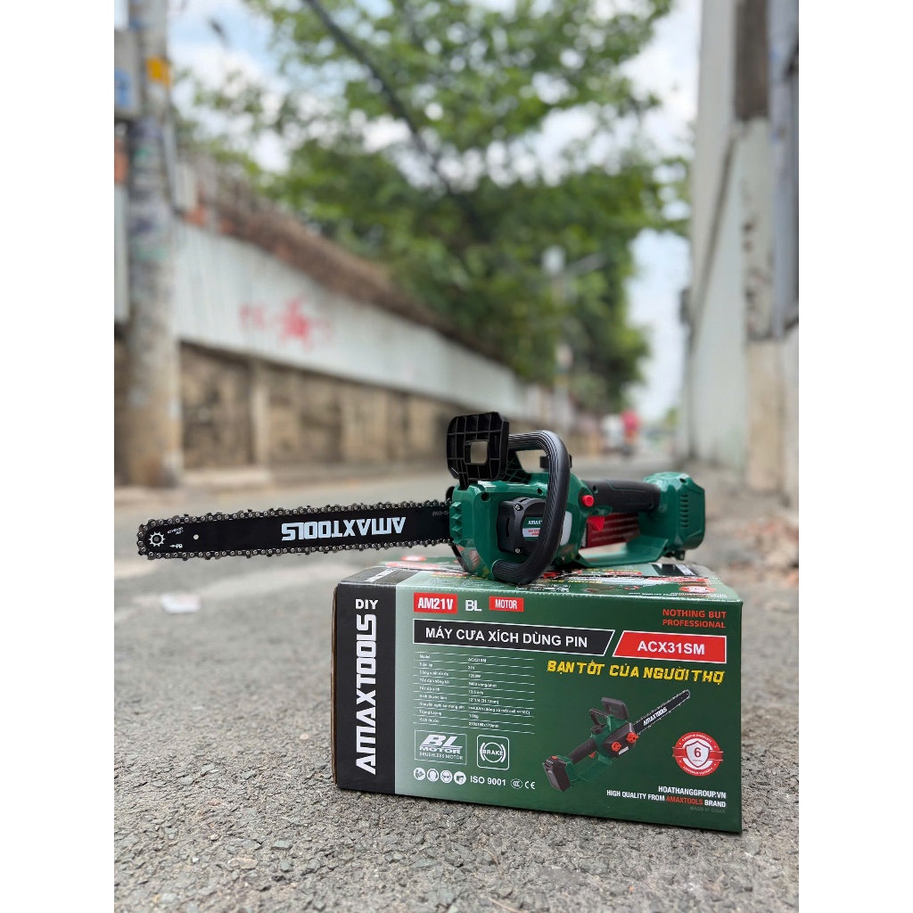 Máy cưa xích pin Amaxtools ACX31SM