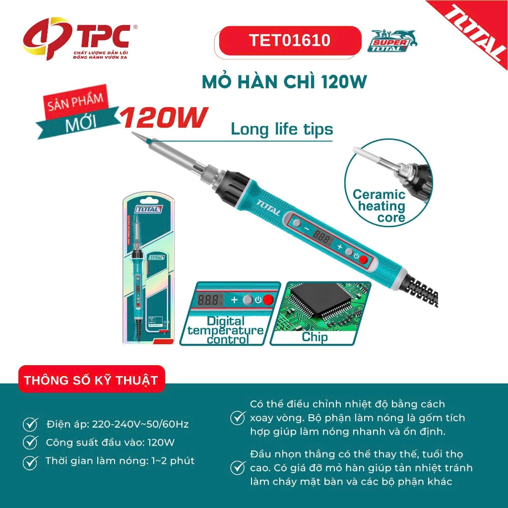 Mỏ hàn thiếc KingBlue KUC40/60/80 công suất 40-80W, chất liệu hợp kim thép Mỏ hàn chì nối vi mạch, linh kiện điện tử