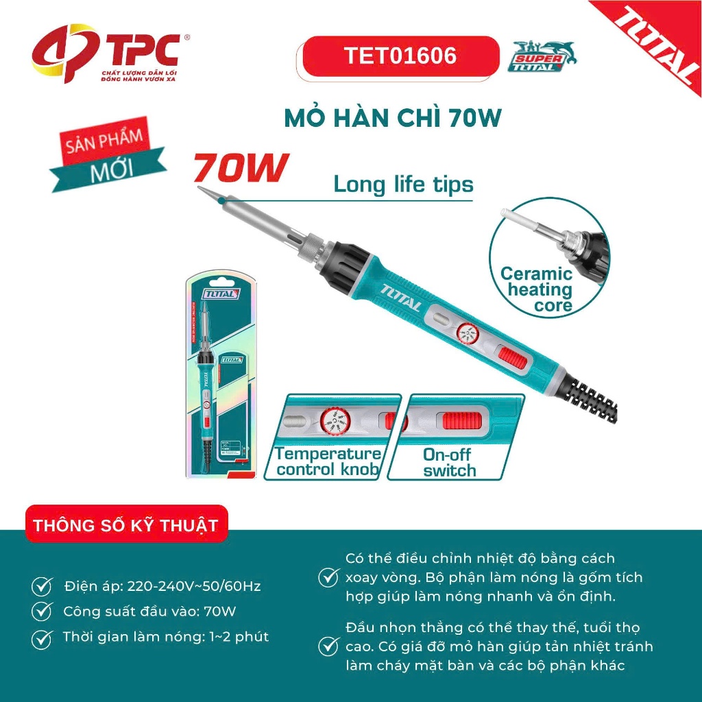 Mỏ hàn thiếc KingBlue KUC40/60/80 công suất 40-80W, chất liệu hợp kim thép Mỏ hàn chì nối vi mạch, linh kiện điện tử