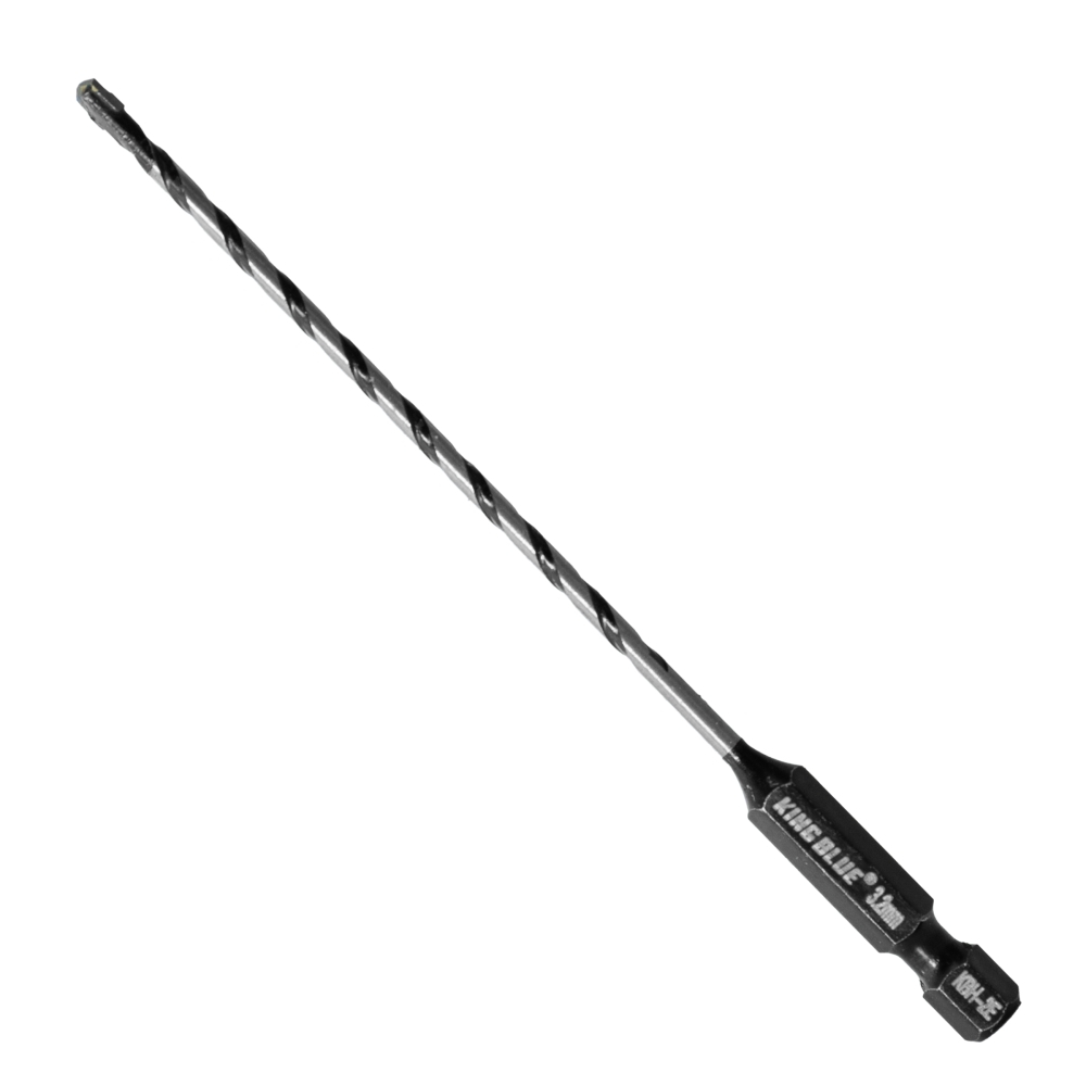 Mũi khoan không tắc kê KINGBLUE KBH2E size mới 3-3.2mm Mũi khoan đa năng lục giác 2 cạnh nhựa, gỗ, bê tông nhẹ, tường