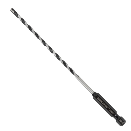 Mũi khoan không tắc kê KINGBLUE KBH2E size mới 3-3.2mm Mũi khoan đa năng lục giác 2 cạnh nhựa, gỗ, bê tông nhẹ, tường