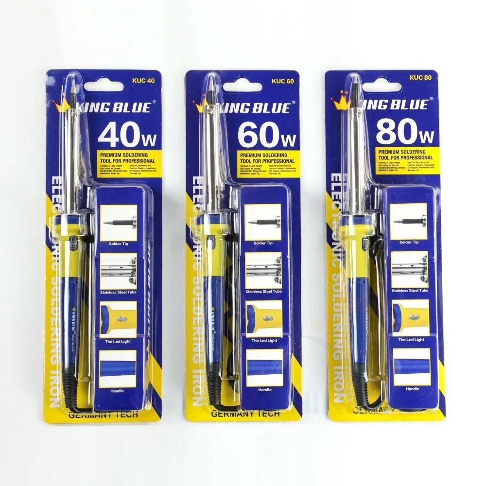 Mỏ hàn thiếc KingBlue KUC40/60/80 công suất 40-80W, chất liệu hợp kim thép Mỏ hàn chì nối vi mạch, linh kiện điện tử