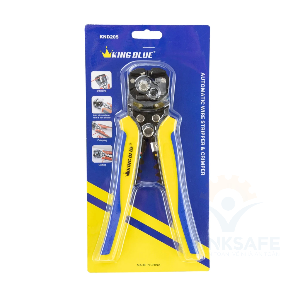 Kìm tuốt dây điện KingBlue KND180/KND205 chiều dài 180-205mm, chất liệu thép crv Kìm uốn, cắt, tuốt dây điện đa năng