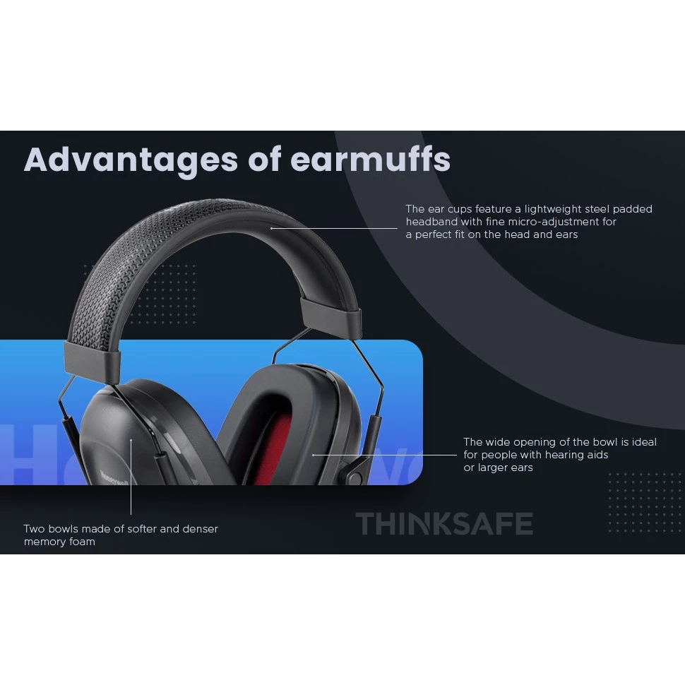 Chụp tai chống ồn Honeywell Vs110 Chụp bảo vệ tai giảm ồn 24Db, Bịt tai bảo vệ thính giác nhà máy, công xưởng