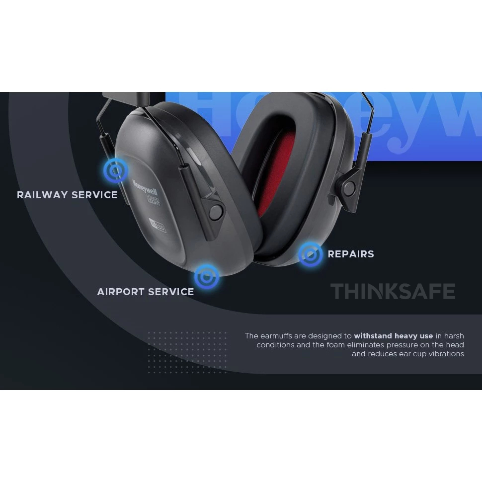 Chụp tai chống ồn Honeywell Vs110 Chụp bảo vệ tai giảm ồn 24Db, Bịt tai bảo vệ thính giác nhà máy, công xưởng