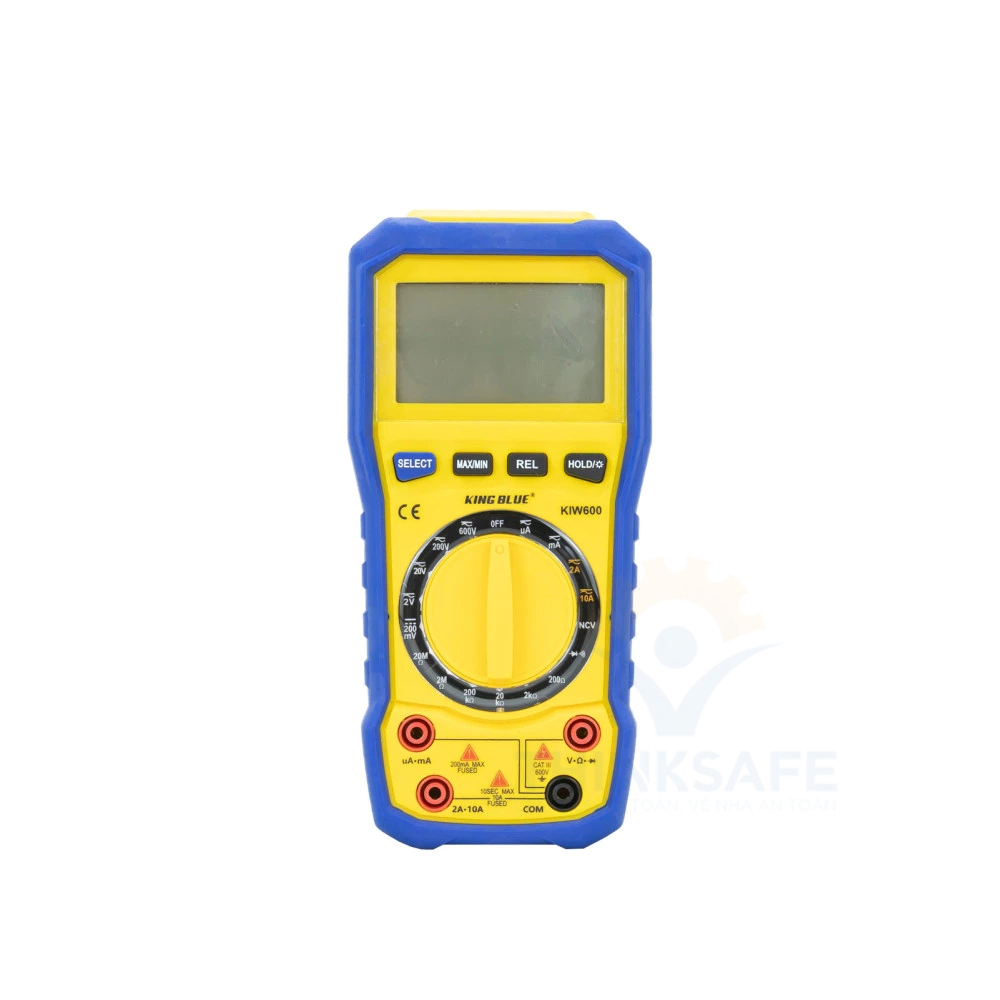 Đồng hồ đo điện vạn năng điện tử 600V KingBlue KIW-600 hiển thị 2000 số đếm, chuẩn CAT II 600V kèm dây đo
