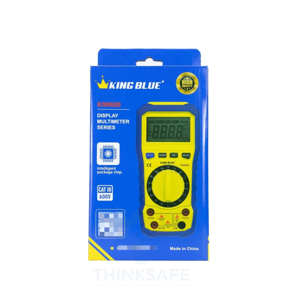 Đồng hồ đo điện vạn năng điện tử 600V KingBlue KIW-600 hiển thị 2000 số đếm, chuẩn CAT II 600V kèm dây đo