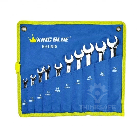 Bộ cờ lê vòng miệng Kingblue KH1-B10/ KH2B9/ KH3B7 kích thước 8-24mm, chất liệu thép cao cấp, túi vải đựng gọn gàng