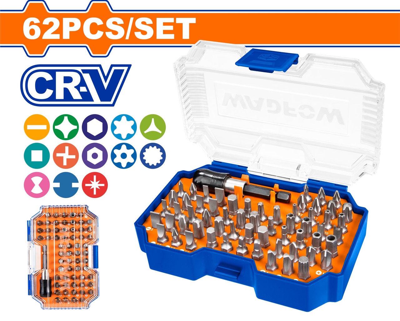 Bộ 62 mũi bắt vít đa năng WADFOW WBS3B62