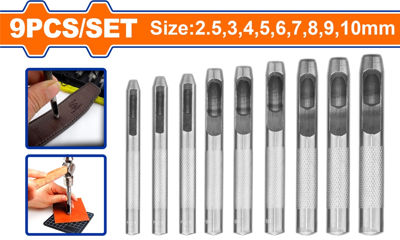 Bộ 9 mũi đột lỗ vải da WADFOW WCC7509