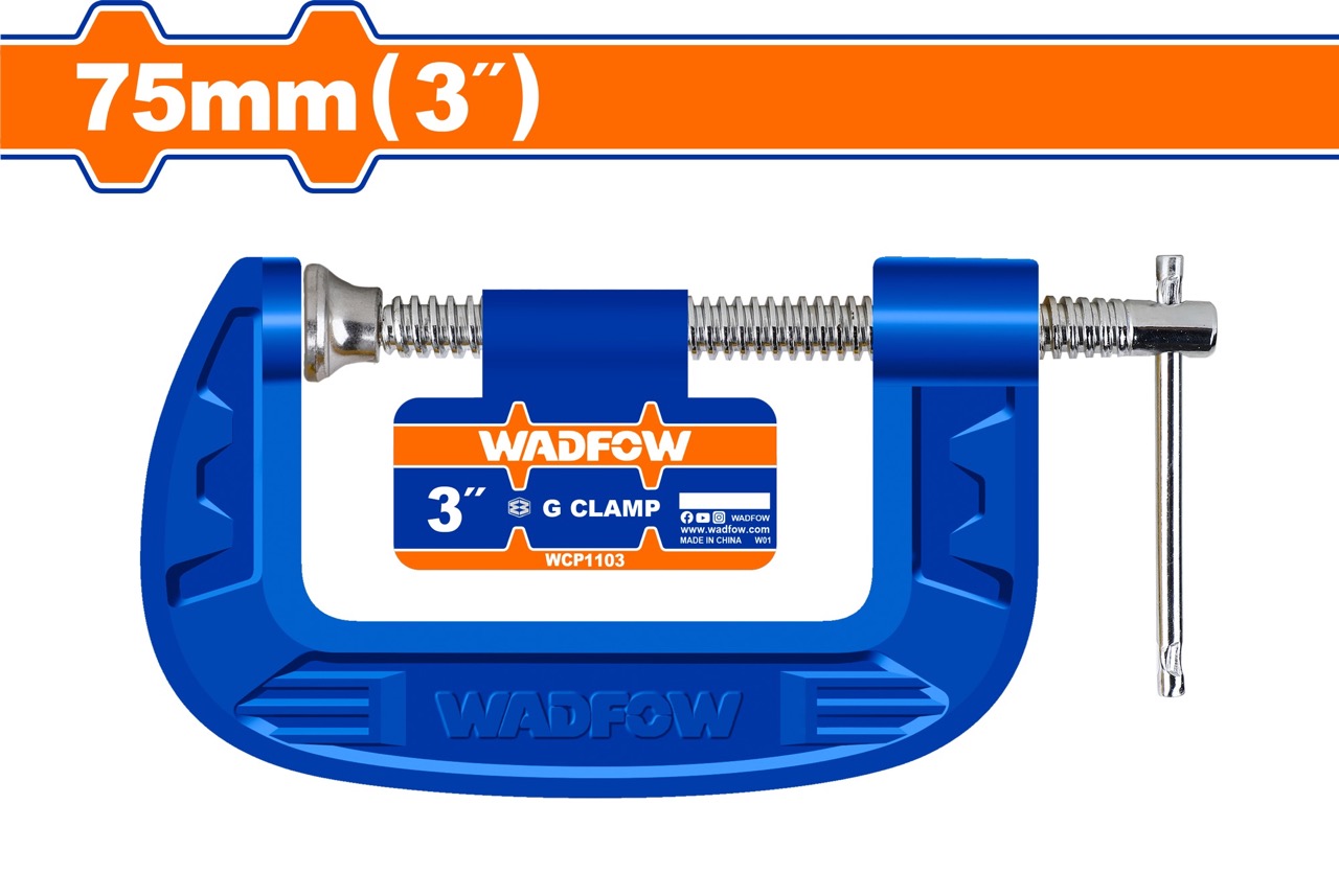 Kẹp chữ G Wadfow nhiều kích thước ren kẹp chữ T thân ngang dụng cụ ngành mộc kẹp gỗ Wadfow chính hãng - Thinksafe
