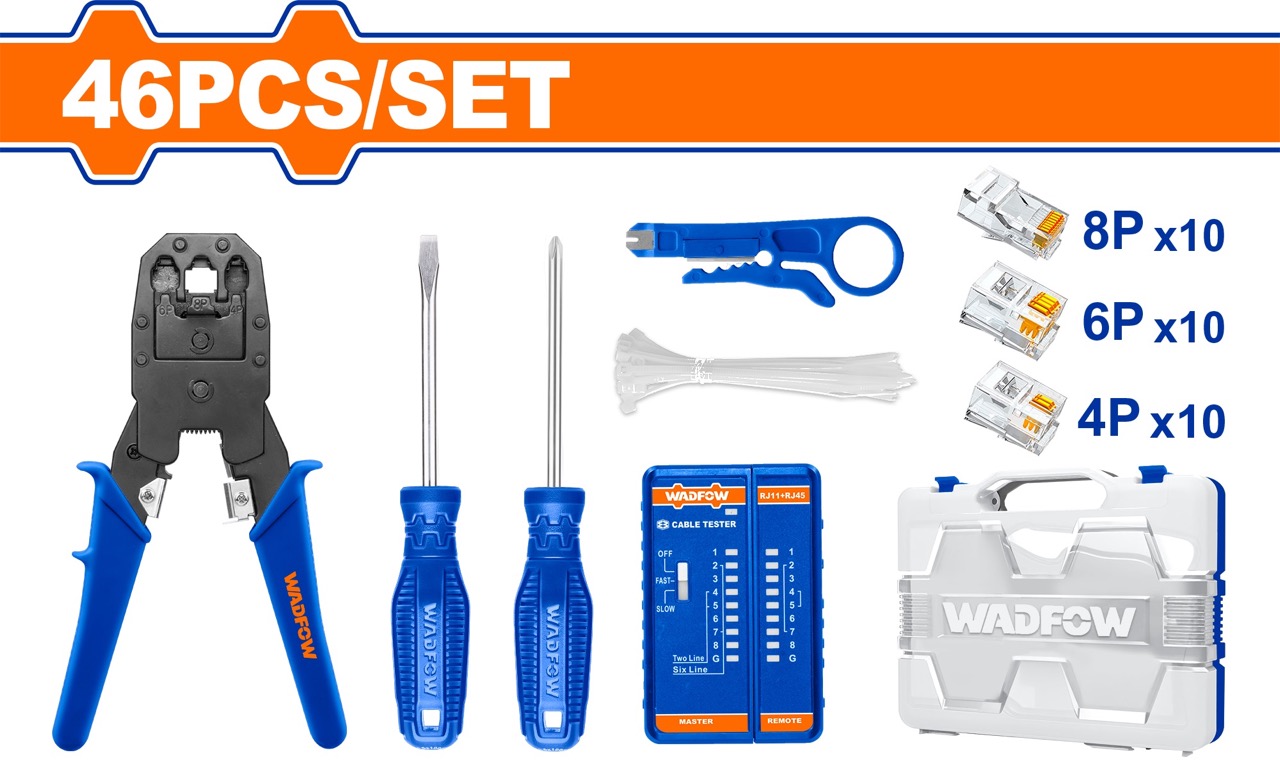 Bộ 46 món dụng cụ sửa chữa viễn thông WADFOW WHS2B46