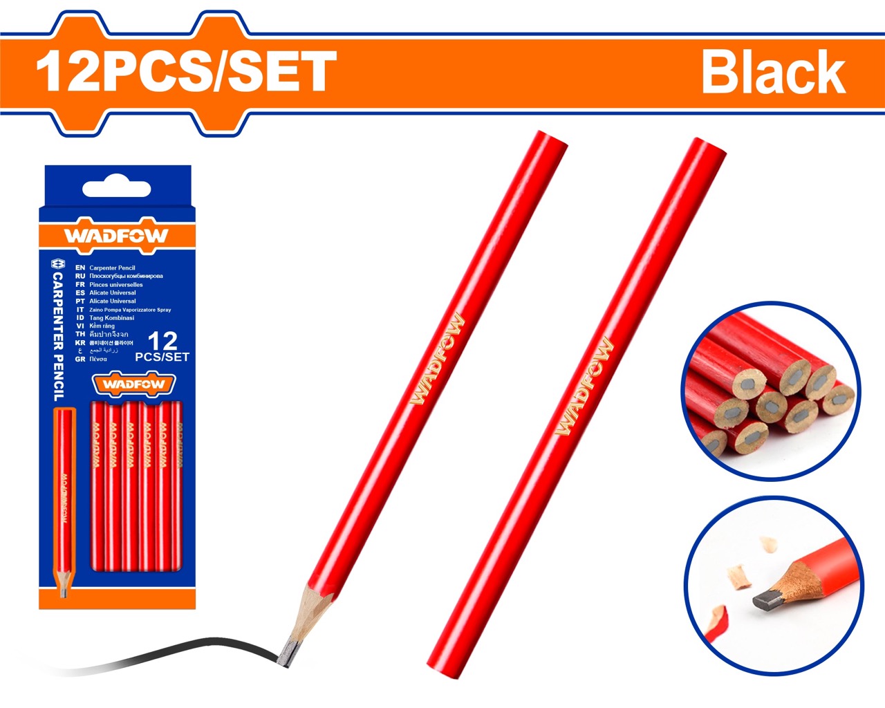 Bộ 12 Bút chì thợ mộc WADFOW WMQ1512