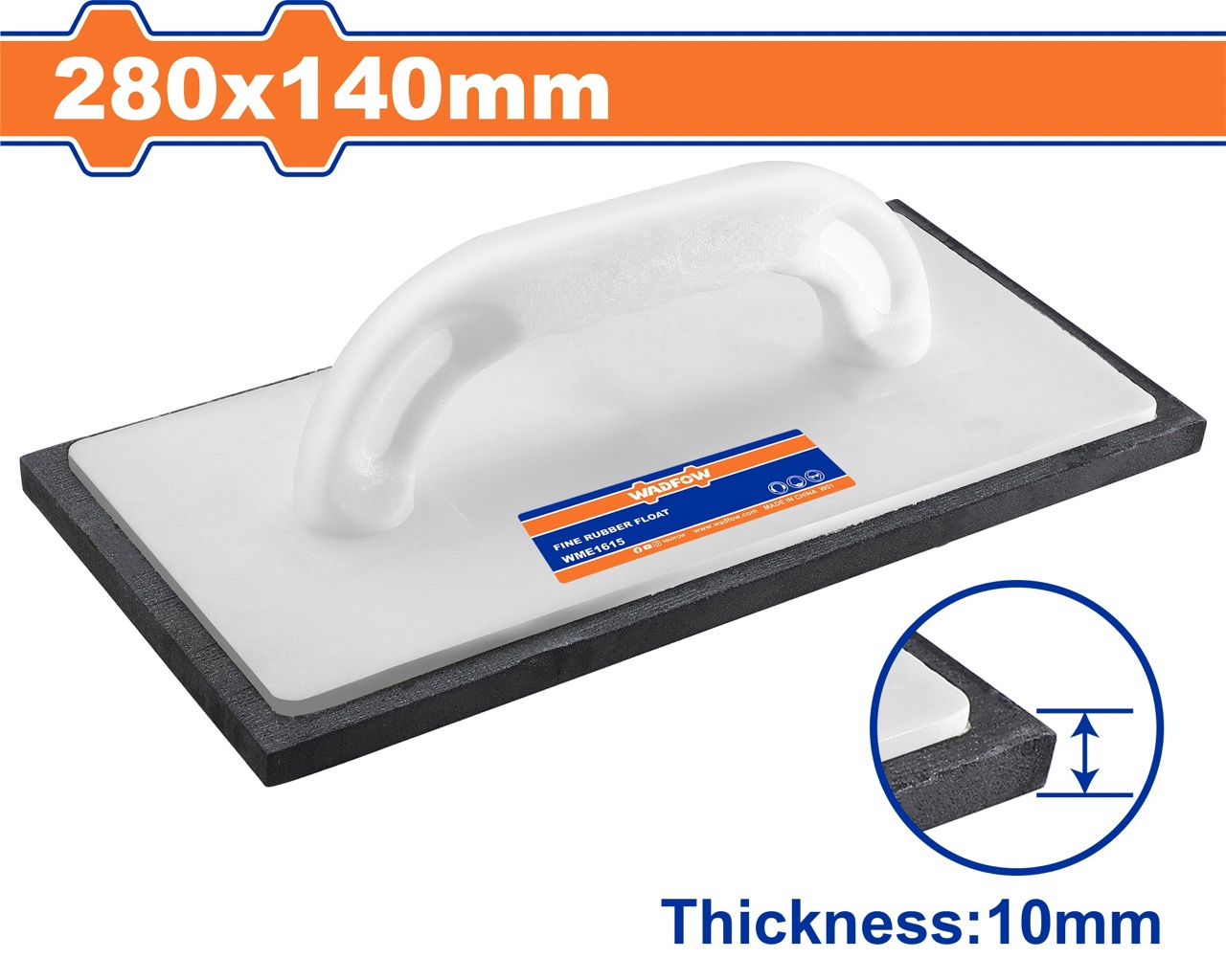 Bàn chà cao su mịn 280x140mm WADFOW WRN1328