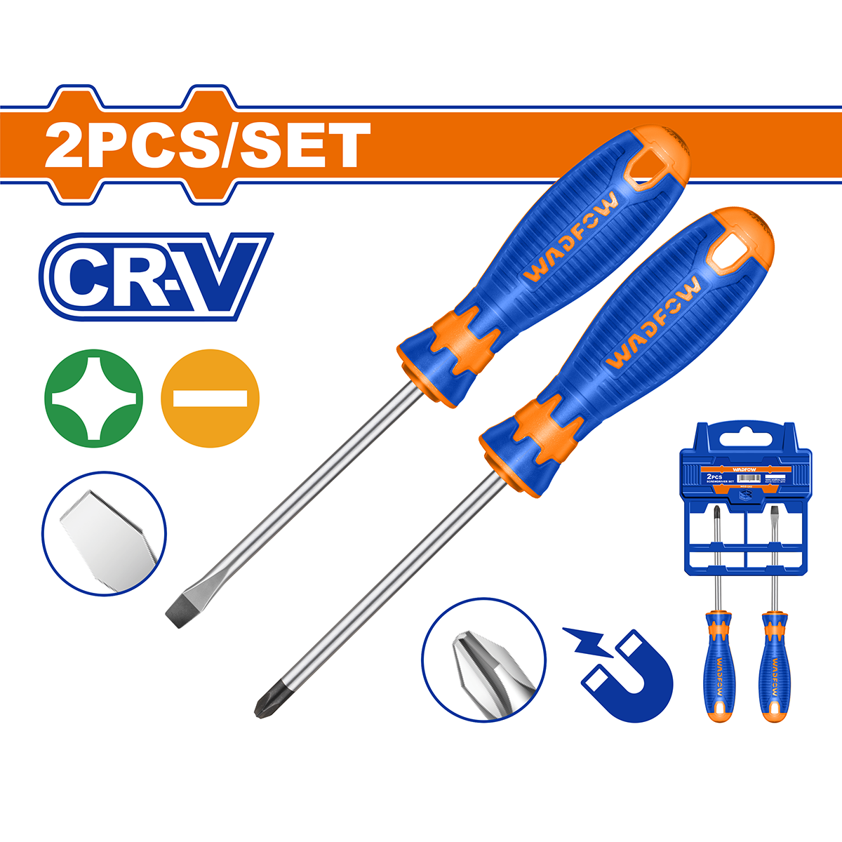 Bộ 2 tua vít dẹp & bake WADFOW WSS1302