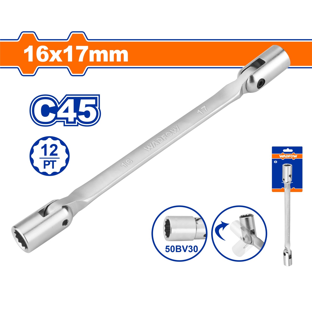 Cờ lê 2 đầu tuýp lắc léo WADFOW nhiều kích thước