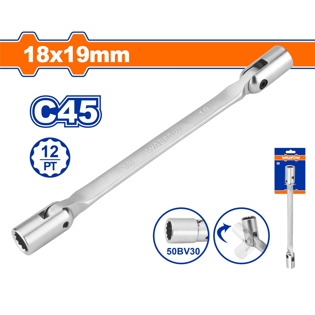 Cờ lê 2 đầu tuýp lắc léo WADFOW nhiều kích thước