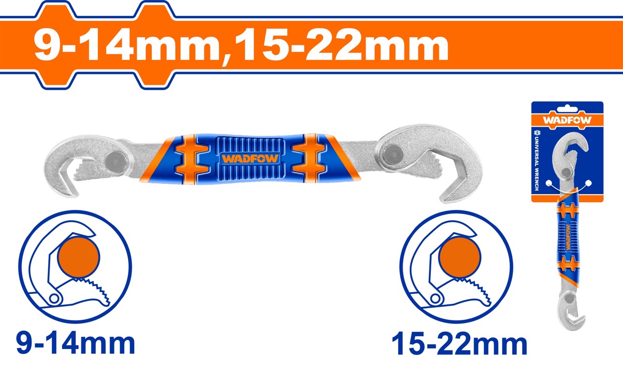 Cờ lê vạn năng 2 đầu 9-14mm & 15-22mm WADFOW WUW1101