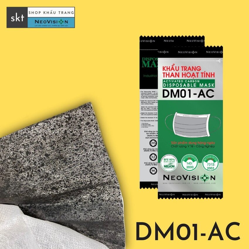 Khẩu Trang Y Tế Than Hoạt Tính DM01-AC | NEOVISION
