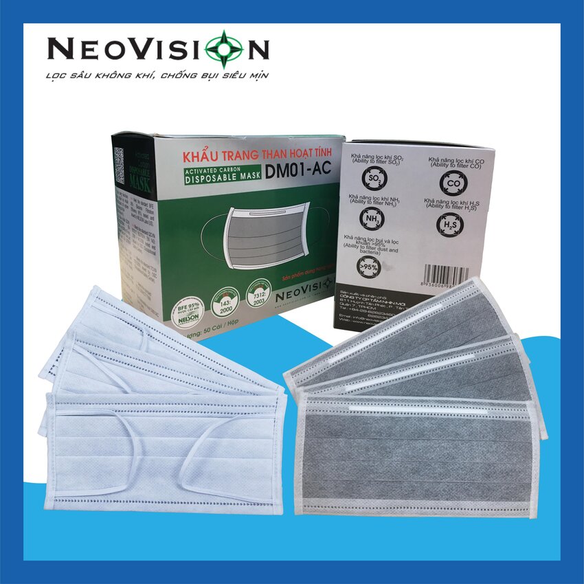 Khẩu Trang Y Tế Than Hoạt Tính DM01-AC | NEOVISION