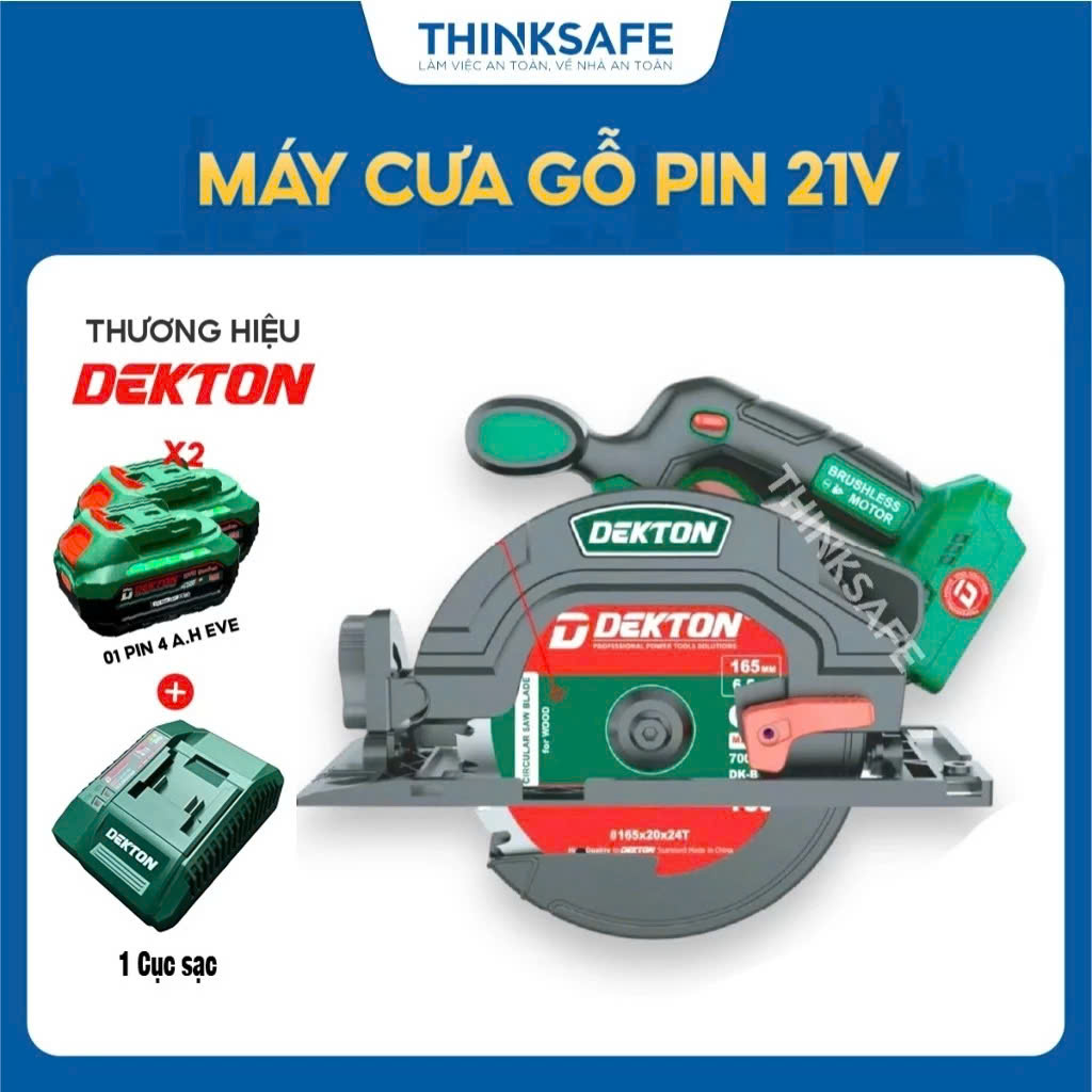 Máy cưa gỗ Dekton M21- CG165BL + 2PIN 4000EVE - 1 SẠC S40PLUS