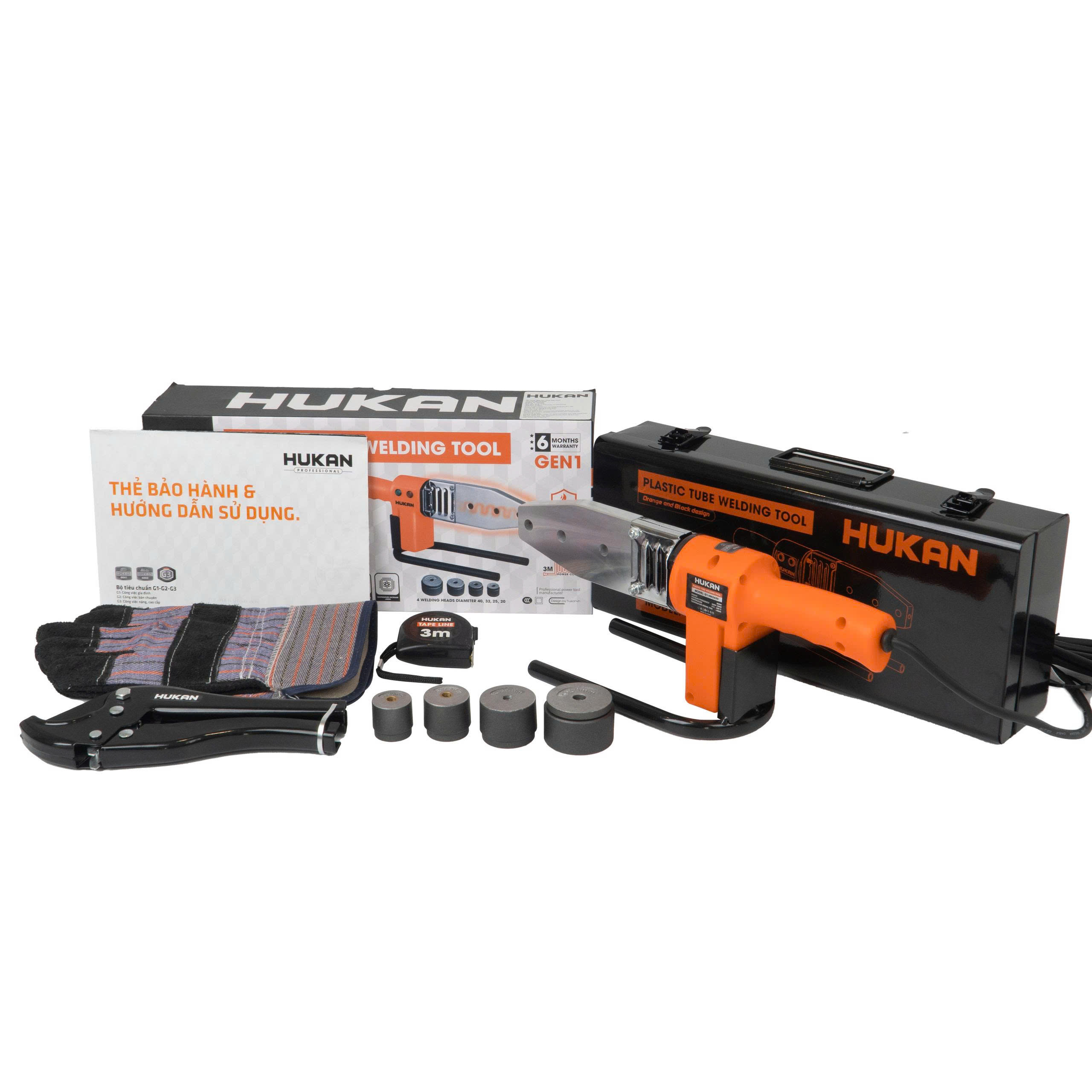Máy hàn ống nhựa HUKAN G1-HN2430, Công suất 900W, Nhiệt độ điều chỉnh: 0°C – 300°C
