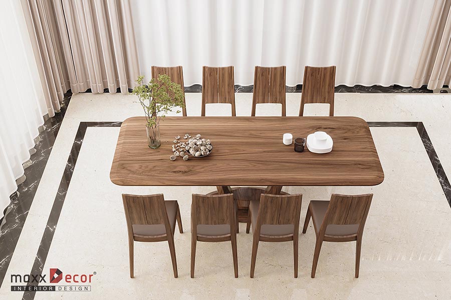 Bộ bàn ghế ăn gỗ tự nhiên MBA 139w