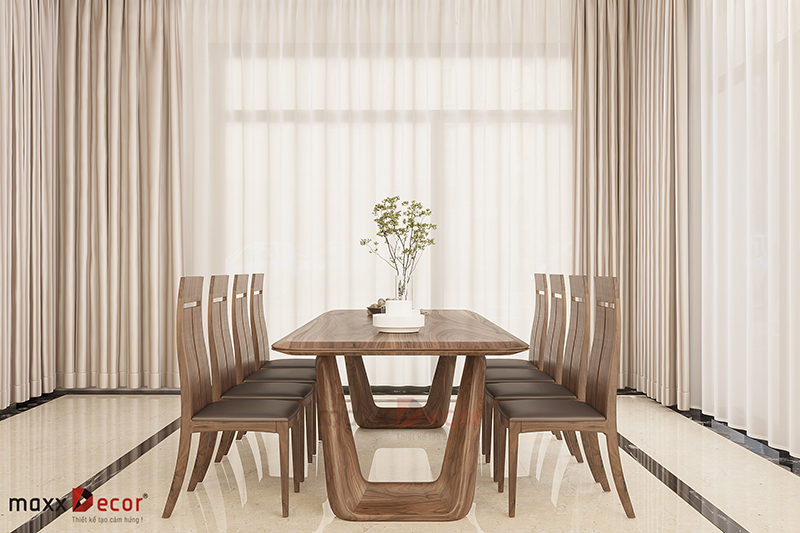 Bàn ghế ăn gỗ óc chó MBA 140