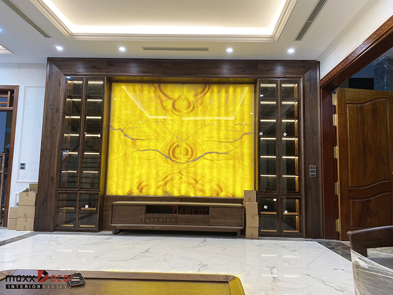 Hoàn thiện nội thất gỗ óc chó biệt thự Ninh Bình