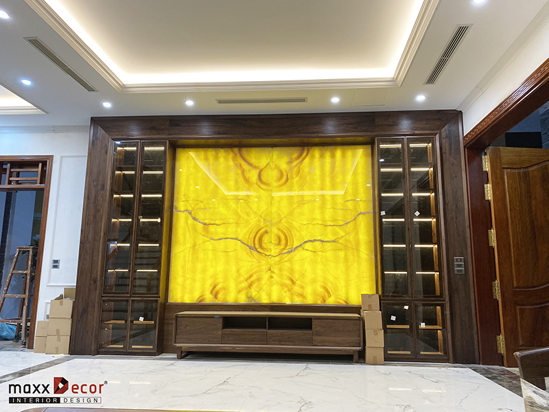 Hoàn thiện nội thất gỗ óc chó biệt thự Ninh Bình