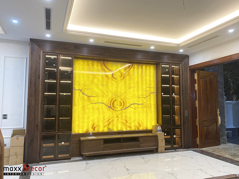 Hoàn thiện nội thất gỗ óc chó biệt thự Ninh Bình