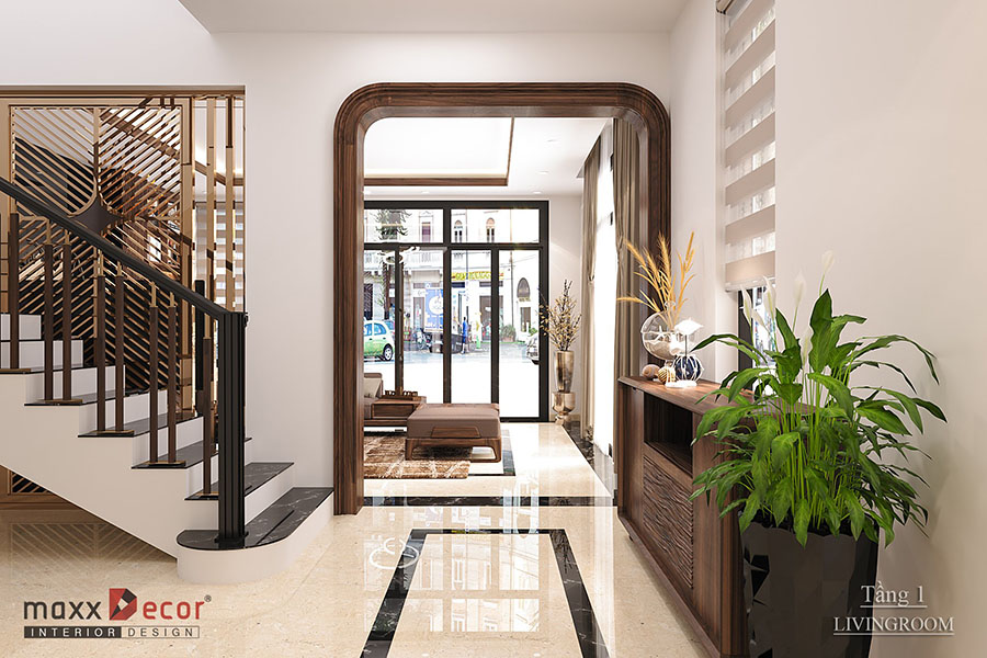 Nhà phố sang trọng đẳng cấp nhờ nội thất óc chó