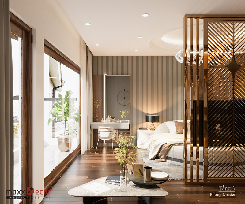 Nội thất biệt thự gỗ óc chó tại Long Biên