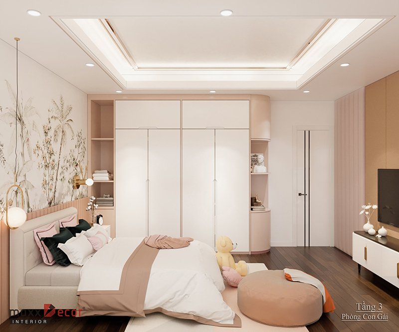 Nội thất biệt thự gỗ óc chó tại Long Biên