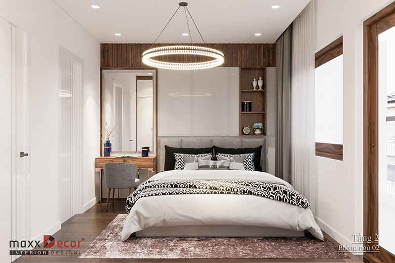Nội thất biệt thự gỗ óc chó tại Long Biên