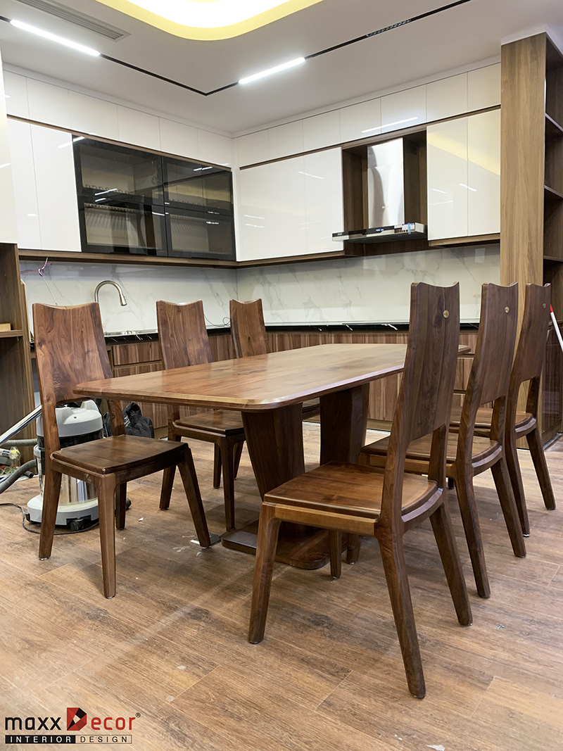 Hoàn thiện nội thất gỗ óc chó chung cư Le Grand Jardin BRG Sài Đồng