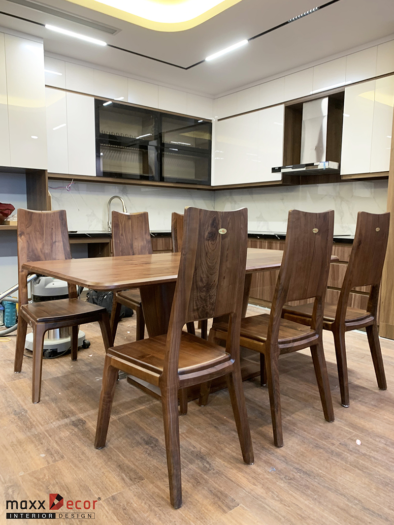 Hoàn thiện nội thất gỗ óc chó chung cư Le Grand Jardin BRG Sài Đồng