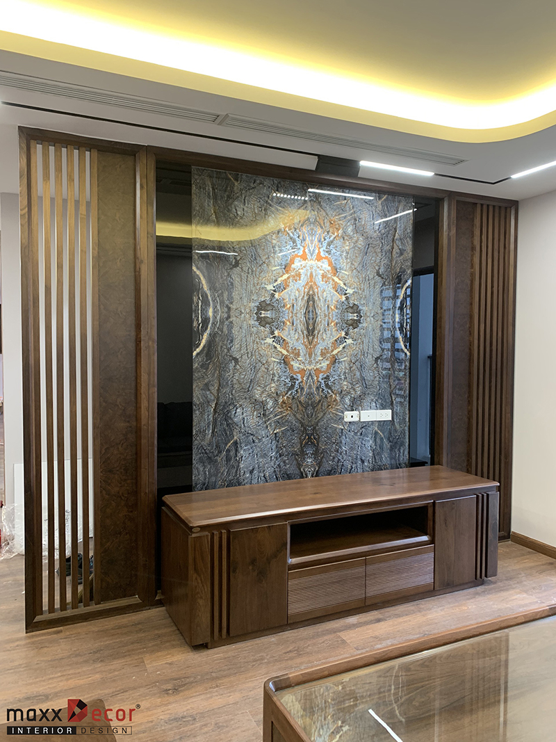 Hoàn thiện nội thất gỗ óc chó chung cư Le Grand Jardin BRG Sài Đồng