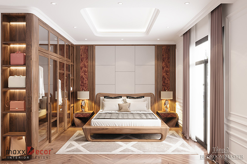 Thiết kế không gian nội thất gỗ óc chó hiện đại Biệt Thự Ninh Bình Thiết kế không gian nội thất gỗ óc chó hiện đại Biệt Thự Ninh Bình