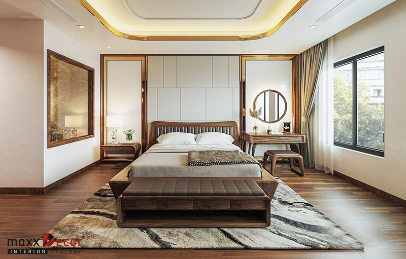 Nội thất gỗ óc chó của siêu biệt thự đẳng cấp Bắc Ninh