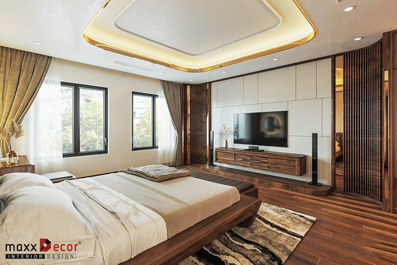 Nội thất gỗ óc chó của siêu biệt thự đẳng cấp Bắc Ninh