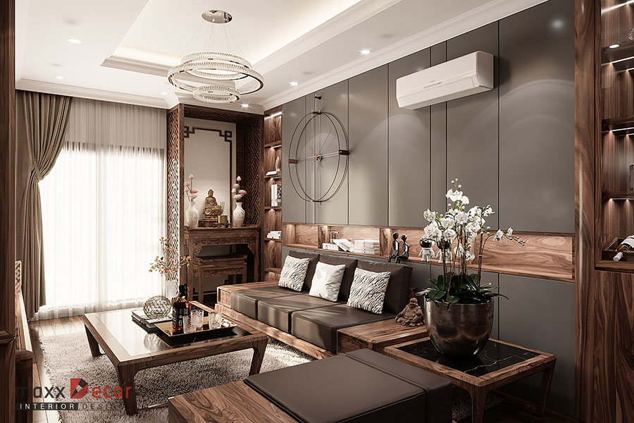Nội thất gỗ óc chó căn hộ chung cư Epic's Home