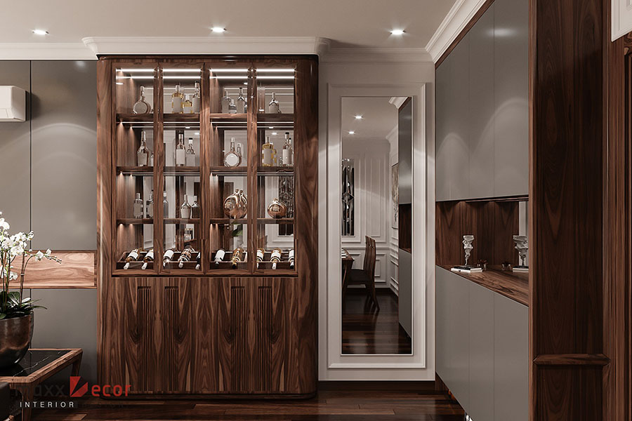 Nội thất gỗ óc chó căn hộ chung cư Epic's Home