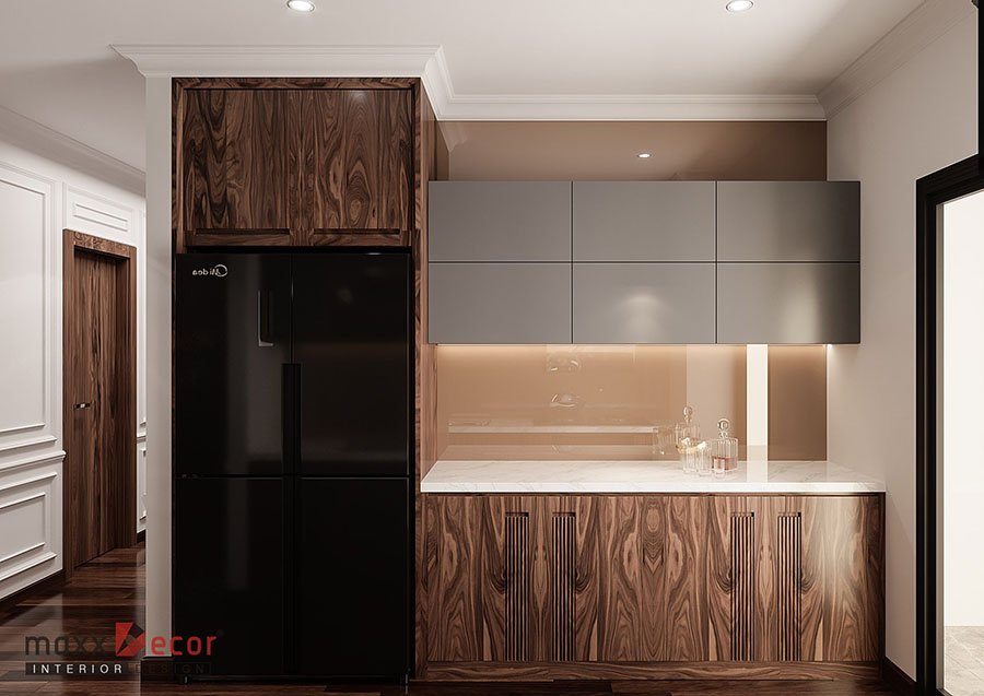 Nội thất gỗ óc chó căn hộ chung cư Epic's Home