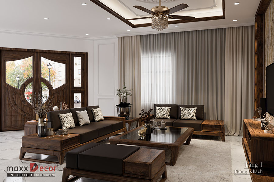 Nội thất gỗ óc chó thiết kế siêu đẹp tại Hải Dương