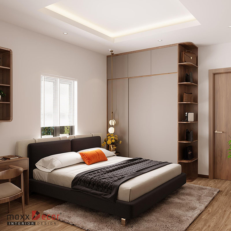 Vẻ đẹp hút mắt nội thất nhà phố gỗ óc chó tại Hòa Bình